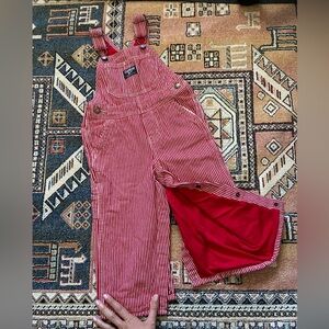 OshKosh B'gosh Red and White Striped Overalls